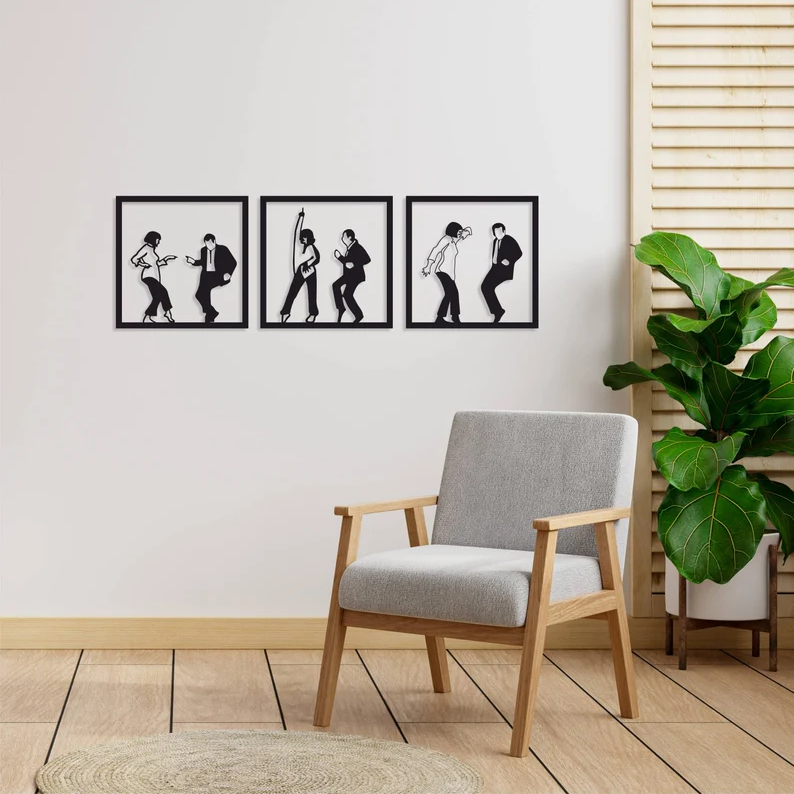 Pulp Fiction Dancing Wood Wall Decor