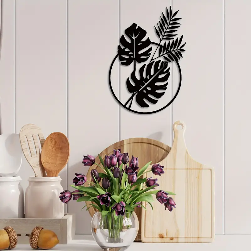 Palm Leaf Wood Wall Hanging