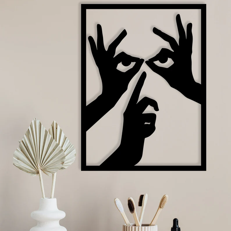 Large Hands Design Wood Wall Decor