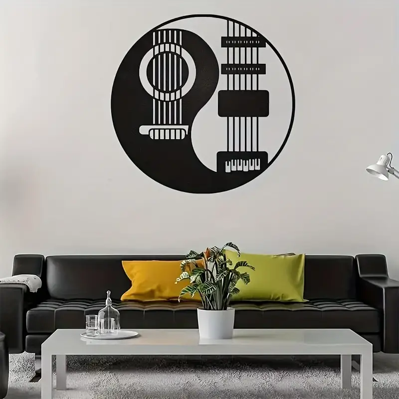 Retro Guitar Design Wood Wall Decor