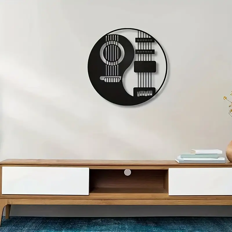 Retro Guitar Design Wood Wall Decor