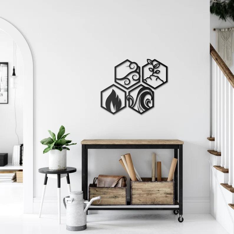 Four Elements Pattern Wood Wall Decor