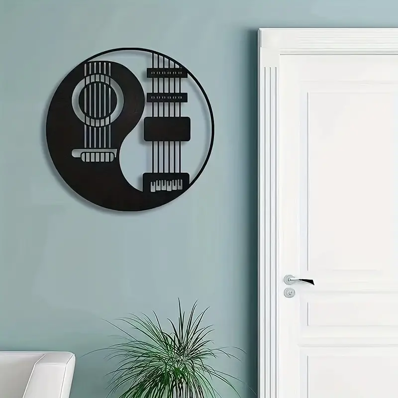 Retro Guitar Design Wood Wall Decor