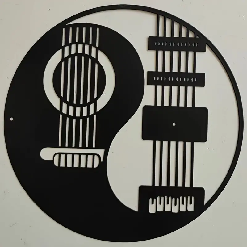 Retro Guitar Design Wood Wall Decor