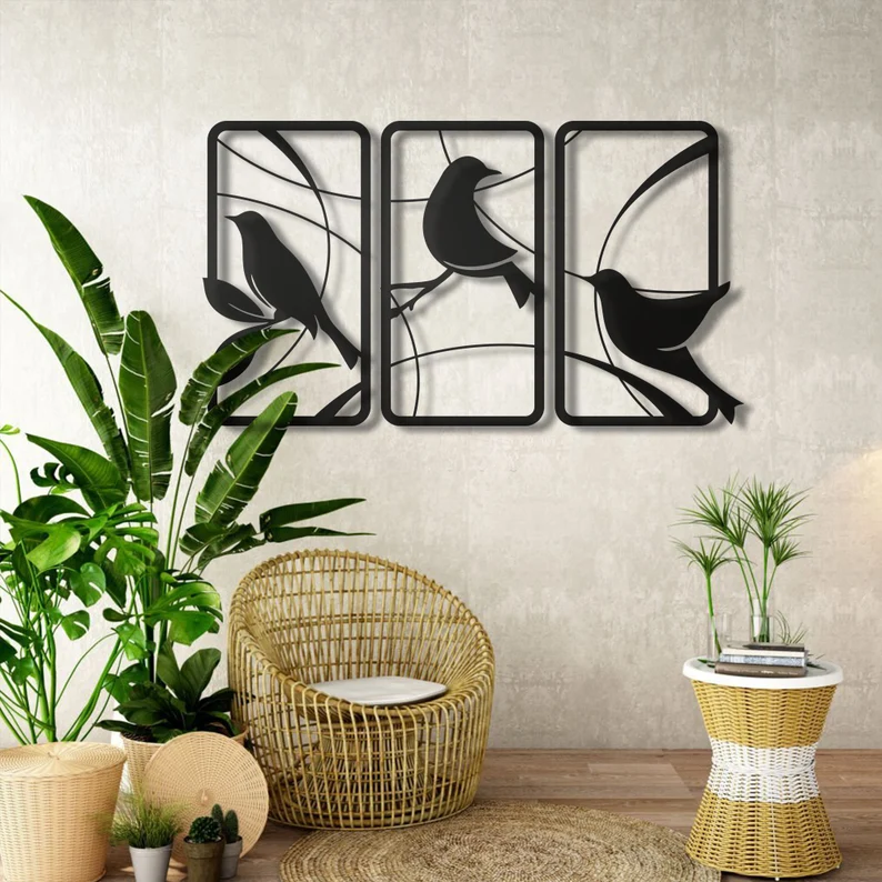 Birds of Paradise Design Wood Wall Decor