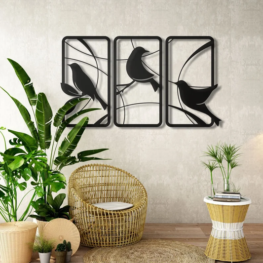 Birds of Paradise Design Wood Wall Decor