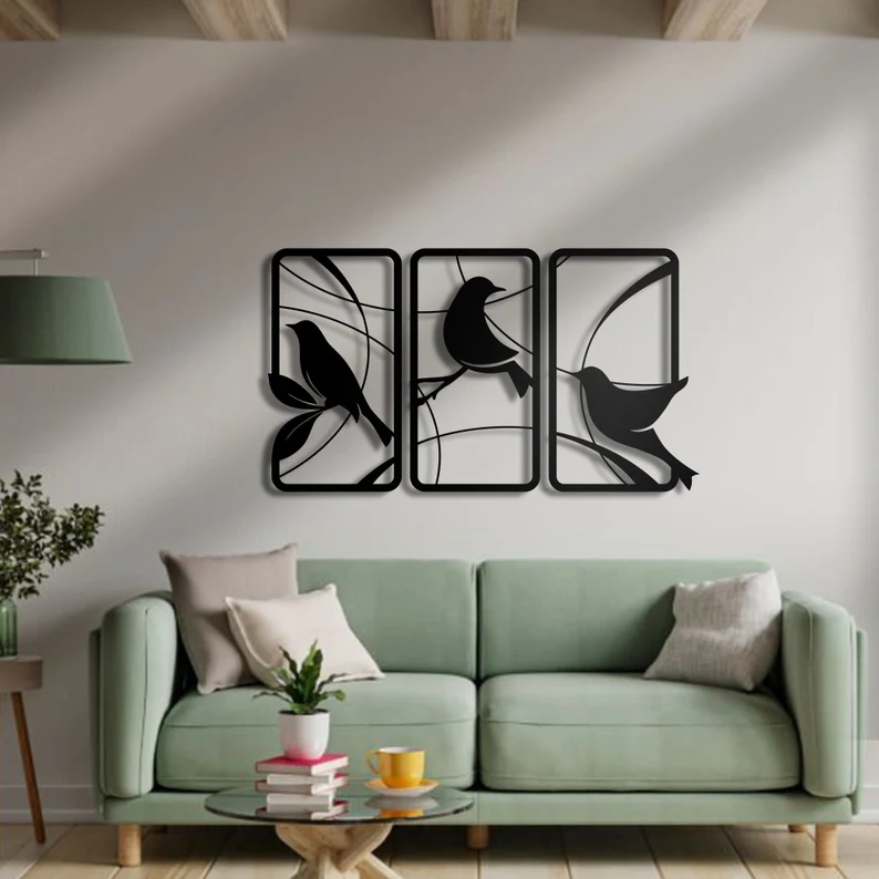 Birds of Paradise Design Wood Wall Decor