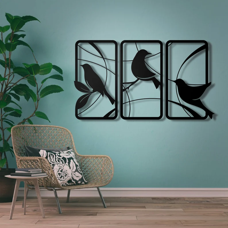 Birds of Paradise Design Wood Wall Decor