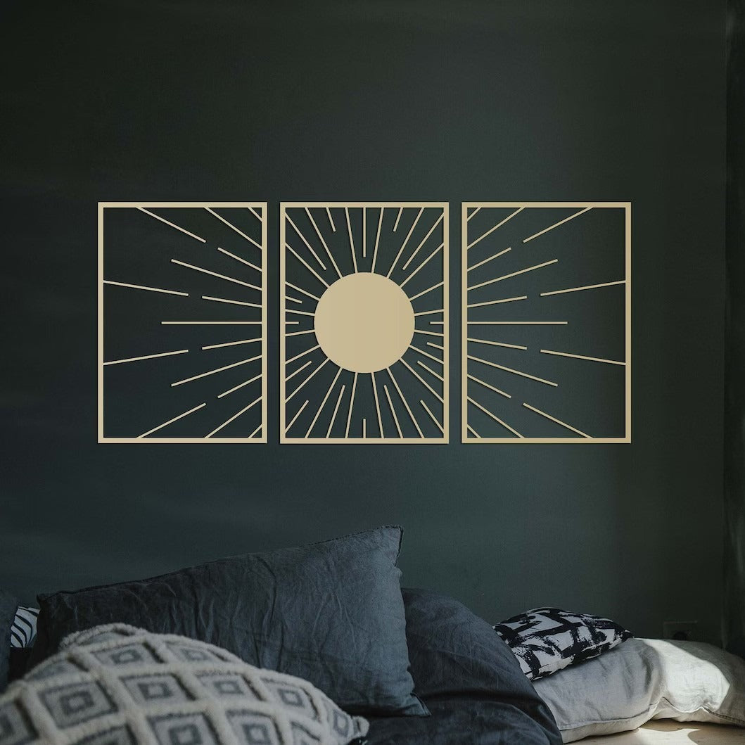 Solar Radiance Sun Wood Wall Decor