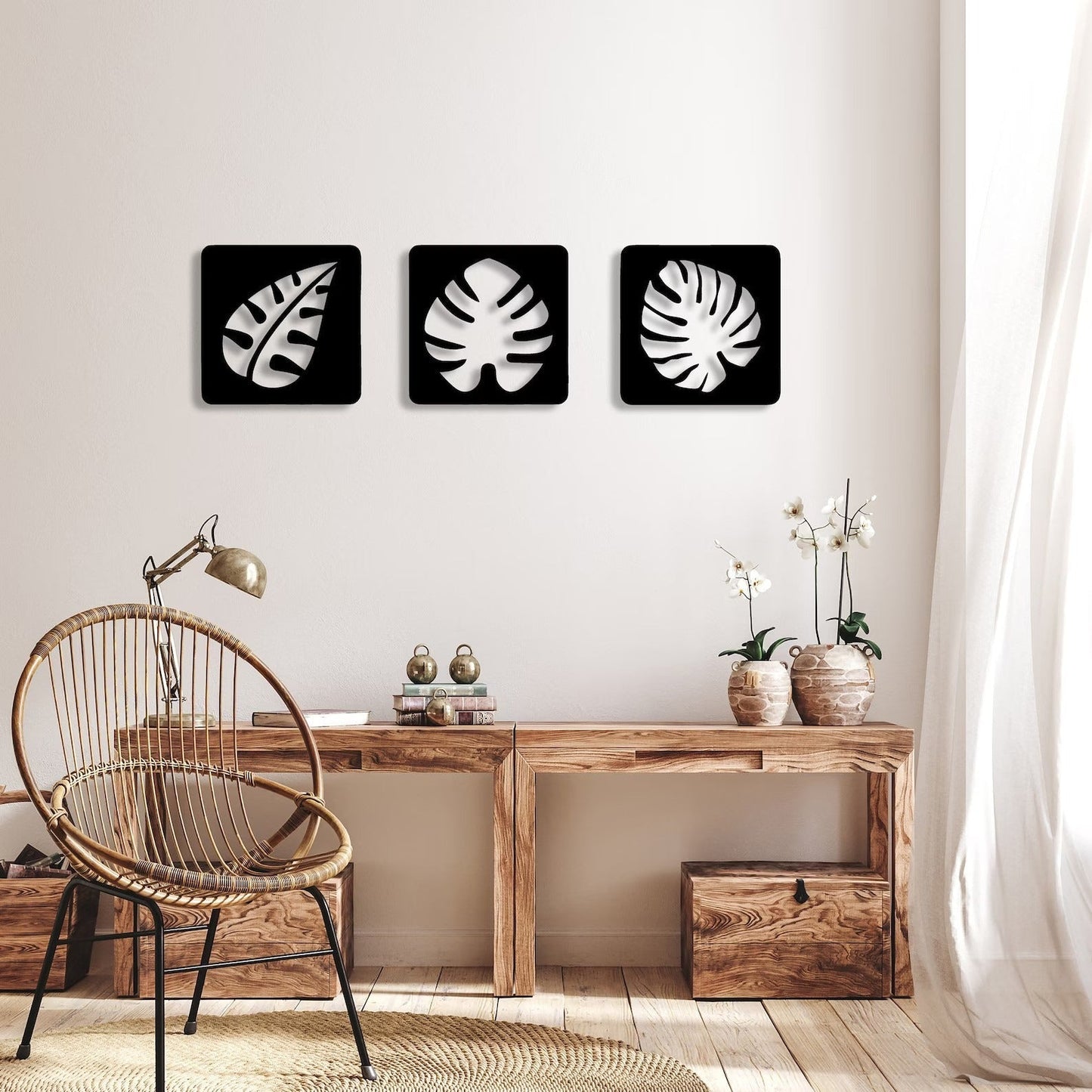 Foliage Ensemble Leaves Set of 3 Wood Wall Decor