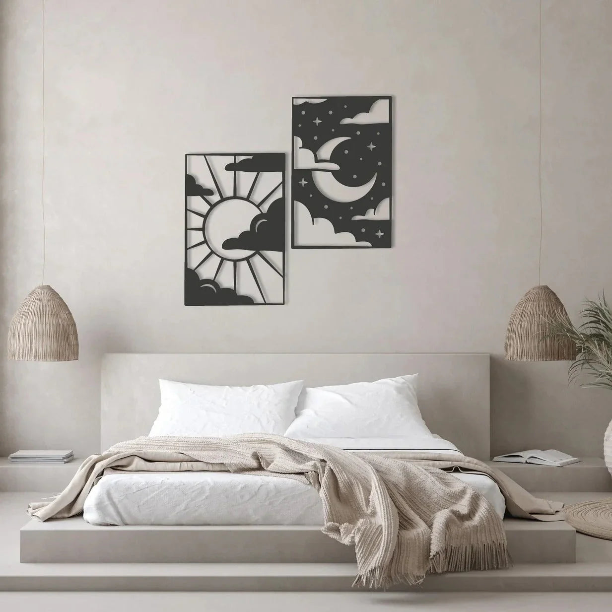 Celestial Harmony Day and Night Wood Wall Decor