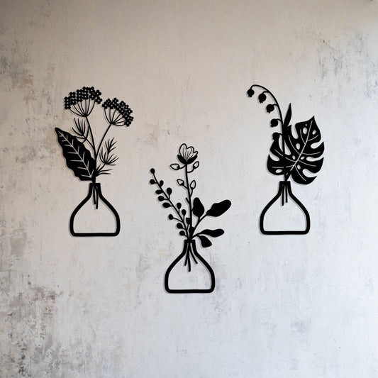 Blossom Enchantment Flower in Vase Wood Wall Decor