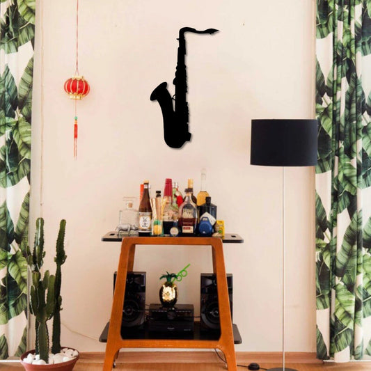 Melodic Muse Handcrafted Saxophone Serenade Wood Wall Decor