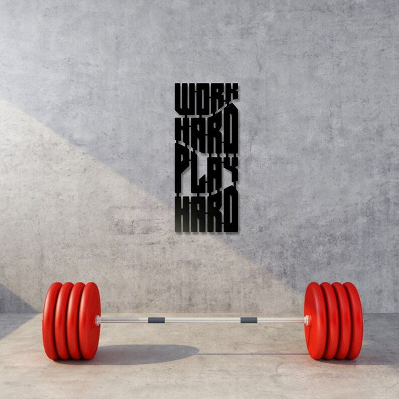 Work Hard Play Hard Design Wood Wall Decor