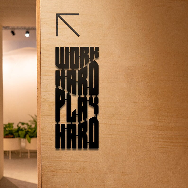 Work Hard Play Hard Design Wood Wall Decor