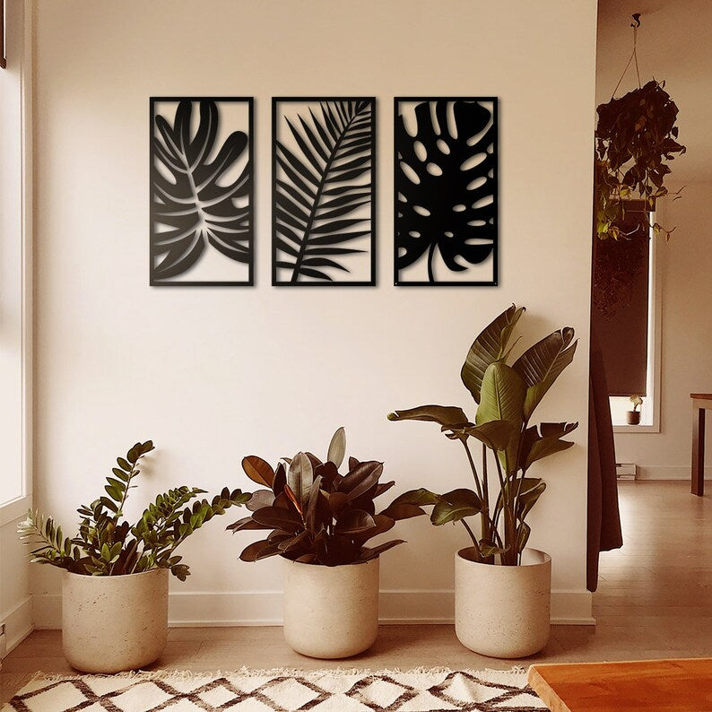 Three Leaves Design Wood Wall Decor