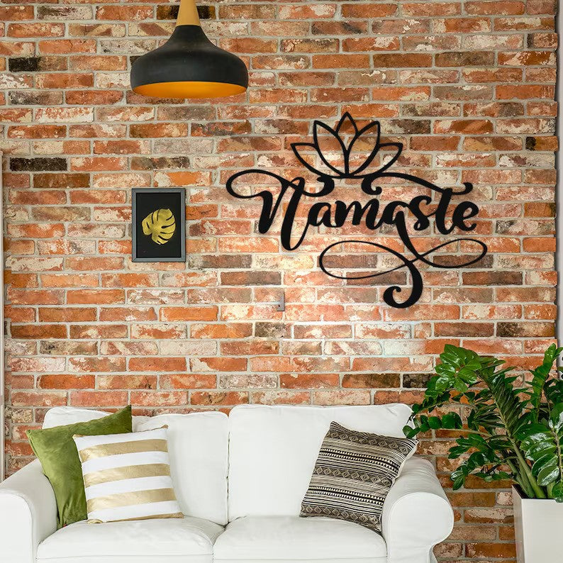 Namaste Lotus Wood Wall Decor