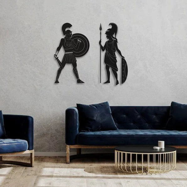 Epic Duo Achilles & Hector Wood Wall Decor