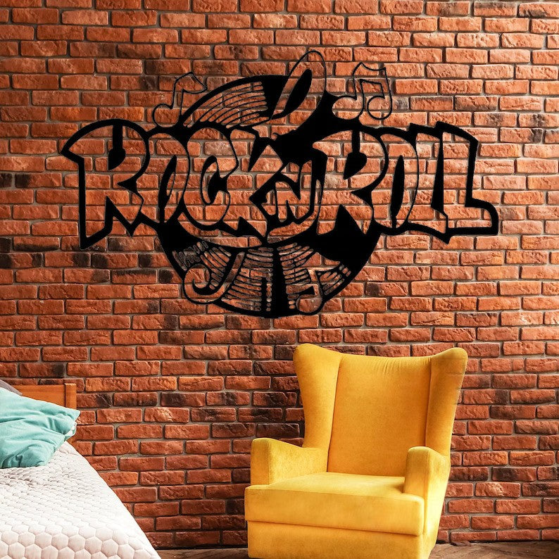 Rhythmic Rebellion Rock 'n Roll Wood Wall Decor