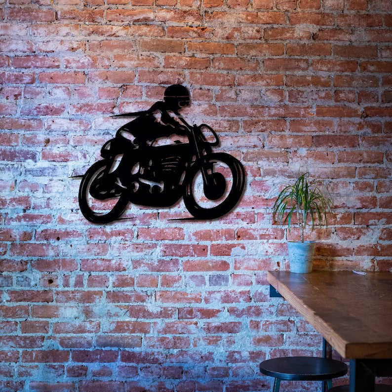 Adventure Alley Rider Bike Wood Wall Decor