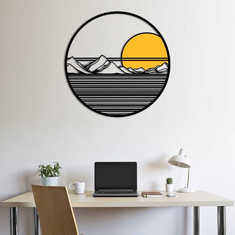 Mountain and Sunset Wall Decor