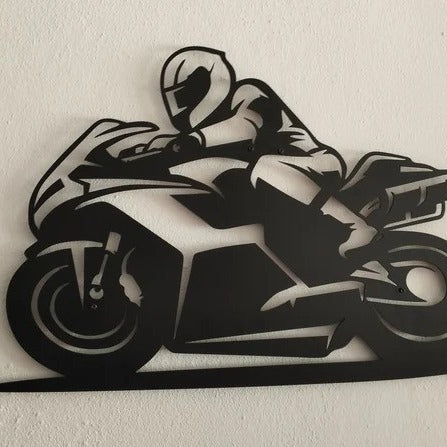 Road Warrior Rider Bike Wood Wall Decor