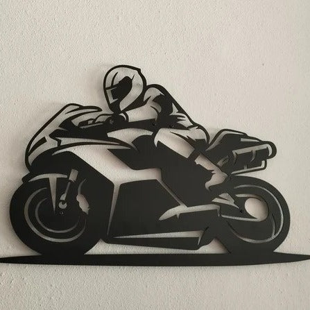 Road Warrior Rider Bike Wood Wall Decor