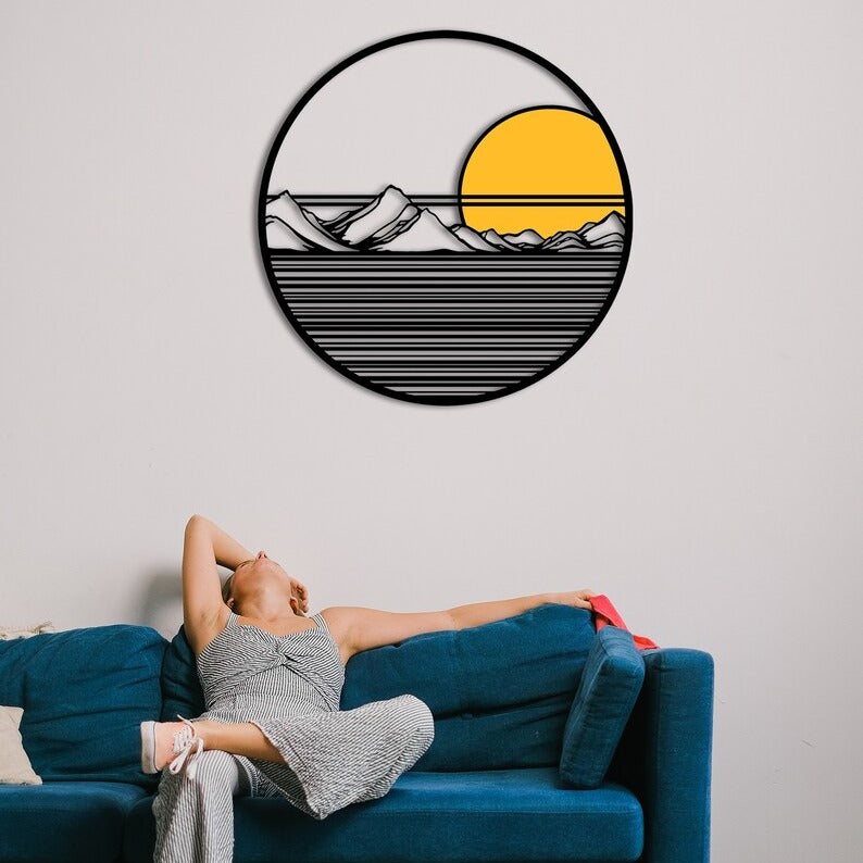 Mountain and Sunset Wall Decor