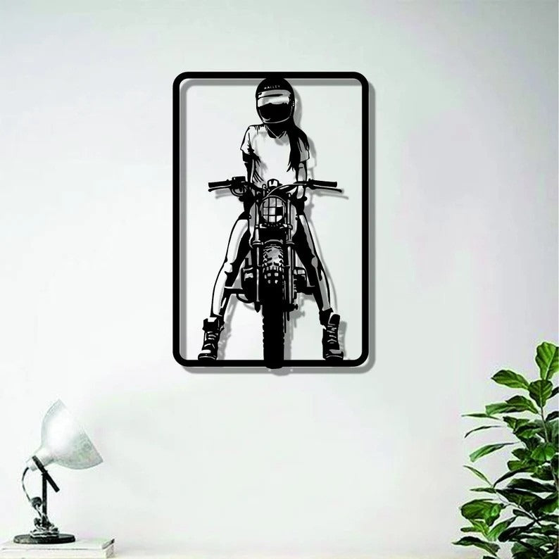 Roadrunner Silhouette Motor Bike Wall Decor