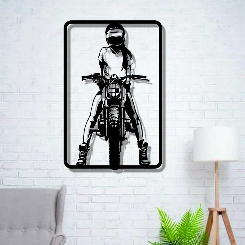 Roadrunner Silhouette Motor Bike Wall Decor