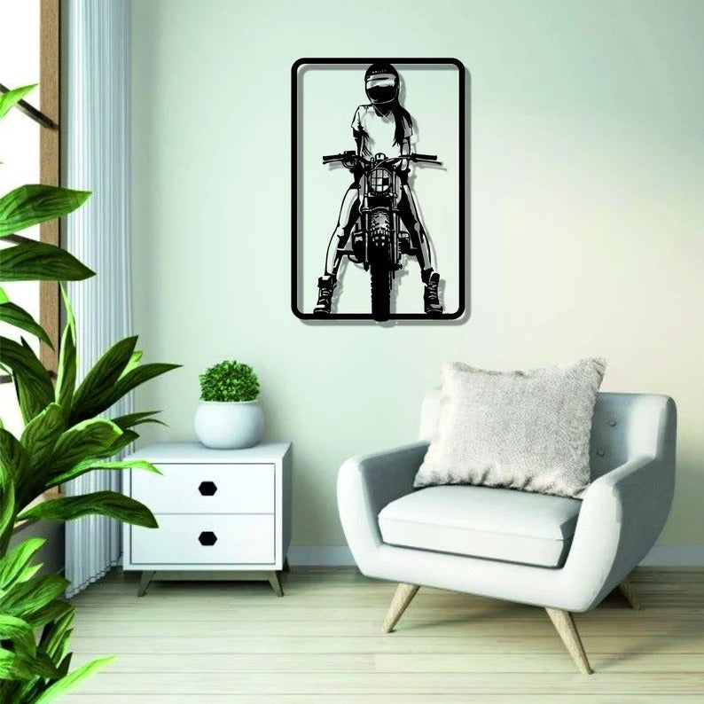 Roadrunner Silhouette Motor Bike Wall Decor