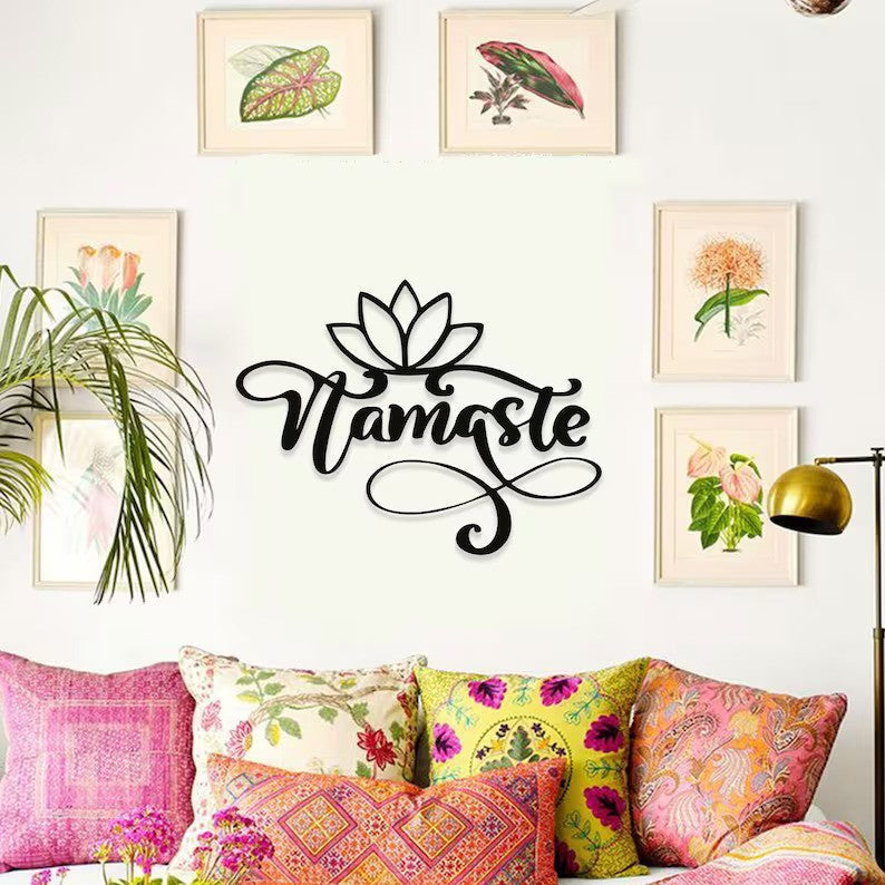 Namaste Lotus Wood Wall Decor