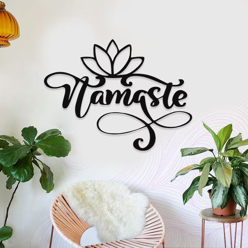 Namaste Lotus Wood Wall Decor