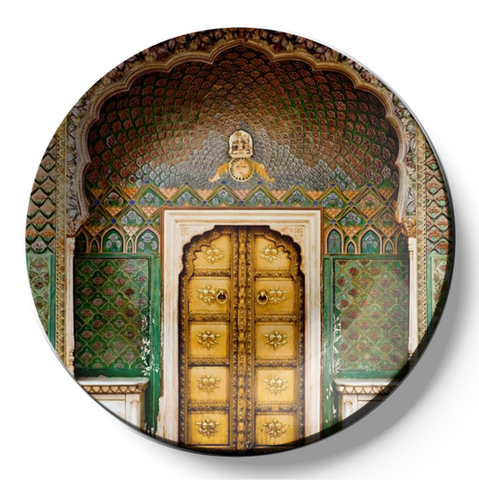 Rose Gate Door In Pink City Ceramic Wall Plate Home Décor