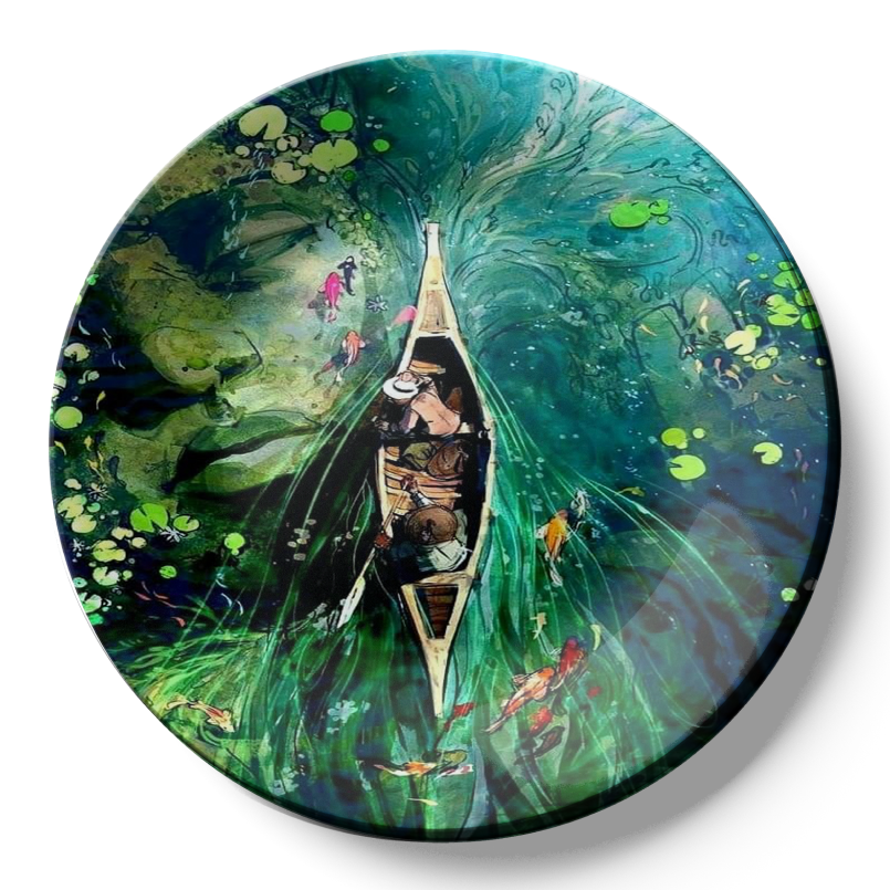 Kayak Lake Ceramic Wall Plate Home Décor